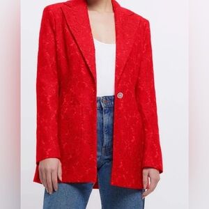 River Island  London  Lined Red/Orange Lace Size 6